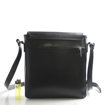 Luxusní černá kožená taška přes rameno ItalY Crosby