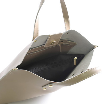 Khaki kožená kabelka do ruky ItalY Sydney