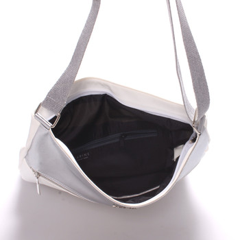 Dámská luxusní crossbody kabelka bílo stříbrná - Carine Coletta