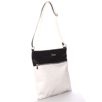 Dámská luxusní crossbody kabelka bílo černá - Carine Coletta