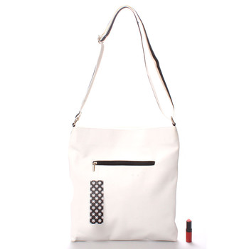 Dámská luxusní crossbody kabelka bílo černá - Carine Coletta