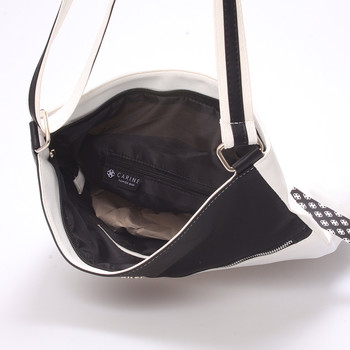 Dámská luxusní crossbody kabelka bílo černá - Carine Coletta
