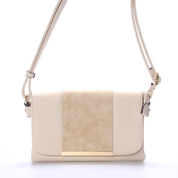 Dámská luxusní crossbody kabelka béžová - Hexagona Francesca 
