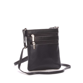 Dámská kožená crossbody kabelka černá - SendiDesign Romana