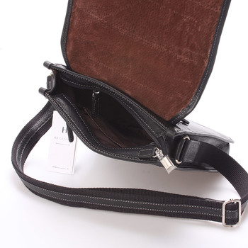 Luxusní pánská kožená taška přes rameno černá - Hexagona Marco