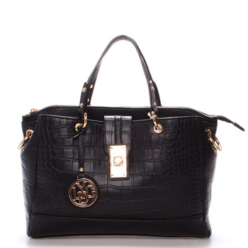 Dámská luxusní kabelka černá kroko - LYDC Helene