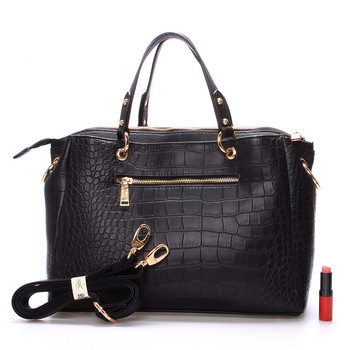 Dámská luxusní kabelka černá kroko - LYDC Helene