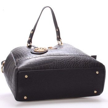 Dámská luxusní kabelka černá kroko - LYDC Helene