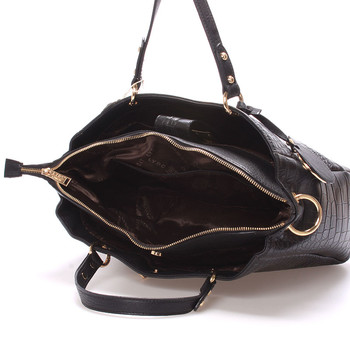 Dámská luxusní kabelka černá kroko - LYDC Helene