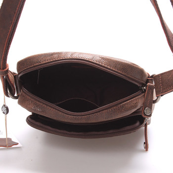 Luxusní pánská kožená taška přes rameno hnědá - Hexagona Carlos