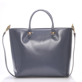 Luxusní dámská kožená kabelka šedá - ItalY Anabela