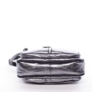 Dámská kožená crossbody kabelka stříbrná - ItalY Nadia