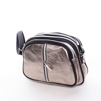 Dámská kožená crossbody kabelka zlatá - ItalY Nadia