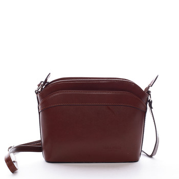 Dámská kožená crossbody kabelka hnědá - ItalY Heidi