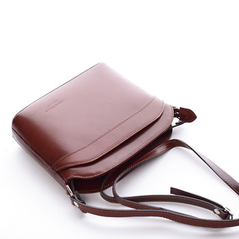 Dámská kožená crossbody kabelka hnědá - ItalY Heidi