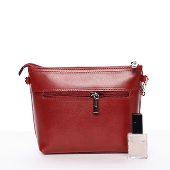 Dámská kožená crossbody kabelka červená - ItalY Garnet