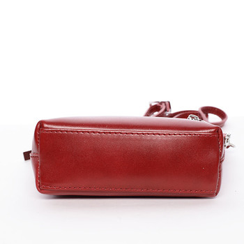 Dámská kožená crossbody kabelka červená - ItalY Garnet