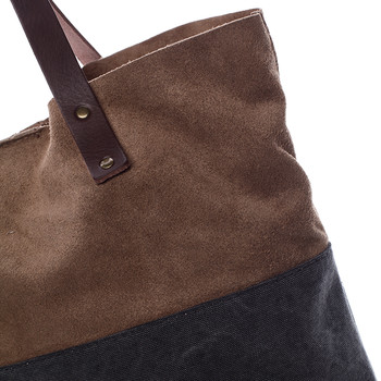 Dámská kožená kabelka shopper černá - ItalY Luren