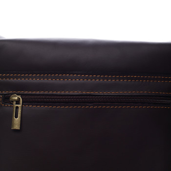 Luxusní kožená taška přes rameno hnědá - ItalY Tristen