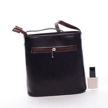 Dámská kožená crossbody kabelka černo-hnědá - ItalY Hallie