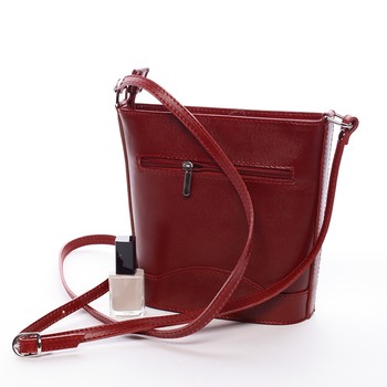 Dámská kožená crossbody kabelka červená - ItalY Bryana