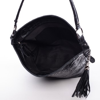 Dámská kožená kabelka přes rameno černá - ItalY Heather