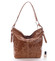 Dámská kožená kabelka přes rameno hnědá - ItalY Heather