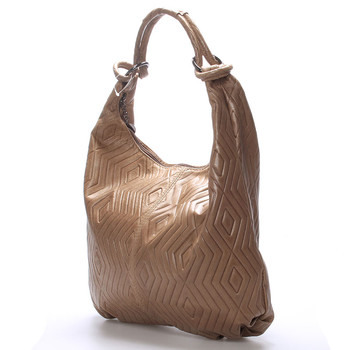 Dámská kožená kabelka se vzorem béžová - ItalY Amadea
