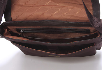 Pánská kožená taška přes rameno hnědá - Gerard Henon Alain