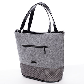 Dámská filcová kabelka šedá - Carine Danielle