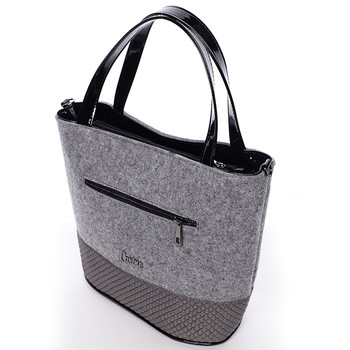 Dámská filcová kabelka šedá - Carine Danielle