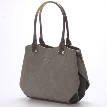 Elegantní semišová kabelka přes rameno šedá - Delami Brigitte