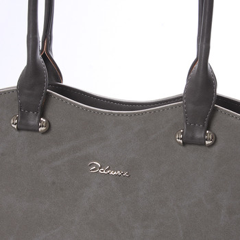 Elegantní semišová kabelka přes rameno šedá - Delami Brigitte