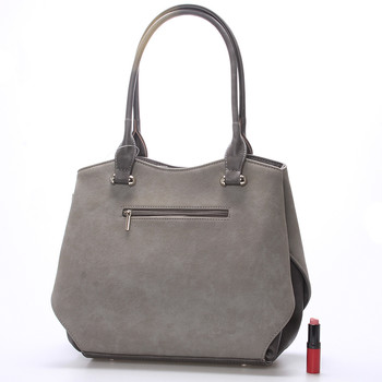 Elegantní semišová kabelka přes rameno šedá - Delami Brigitte