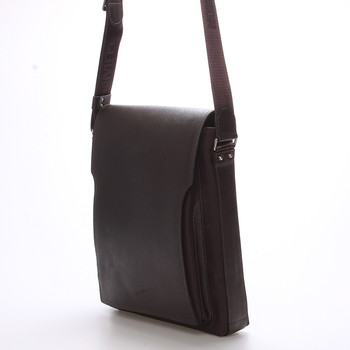 Pánská kožená taška přes rameno hnědá - Gerard Henon Bernard