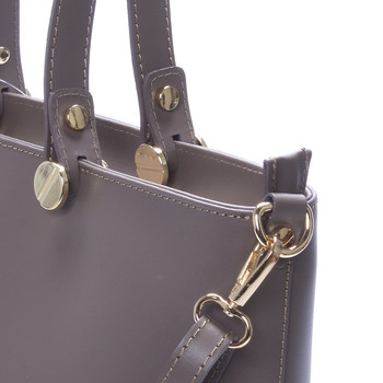 Luxusní kožená kabelka taupe - ItalY Elza