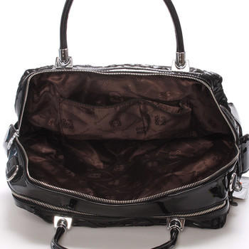 Střední kabelka černá s texturou - Silvia Rosa Dory