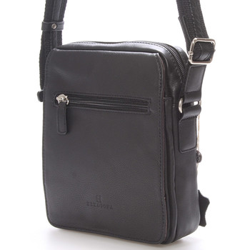 Luxusní pánská kožená taška přes rameno černá - Hexagona Geron