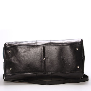 Velká cestovní kožená taška černá ItalY - Ella