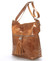 Hnědá kožená velká crossbody kabelka ItalY Isabel