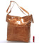 Hnědá kožená velká crossbody kabelka ItalY Isabel