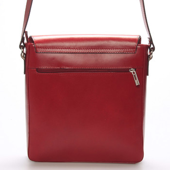Luxusní kožená taška přes rameno červená - ItalY Crosby
