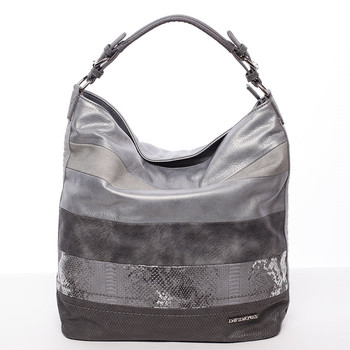 Dámská velká kabelka přes rameno šedá - David Jones Faunia