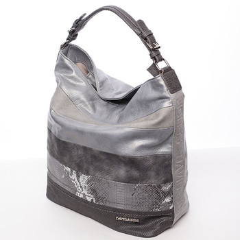 Dámská velká kabelka přes rameno šedá - David Jones Faunia