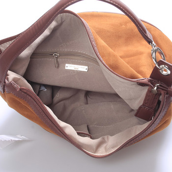 Semišová dámská kabelka přes rameno hnědá - David Jones Jasmeen