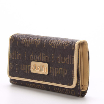 Elegantní hnědo meruňková peněženka - Dudlin M153