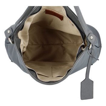 Dámská kožená kabelka přes rameno tmavě šedá - ItalY Roterry