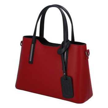 Menší kožená kabelka červeno černá - ItalY Alex