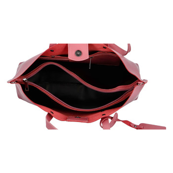 Dámská kožená kabelka tmavě růžová - ItalY Jordana Two