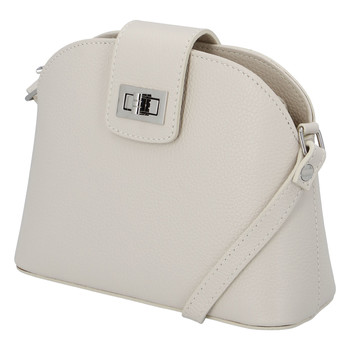 Dámská kožená crossbody kabelka béžová - ItalY Brokylon